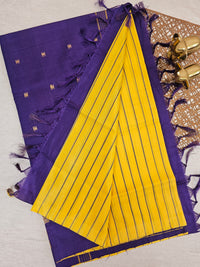 Chinnalampattu Saree - Yellow with Purple