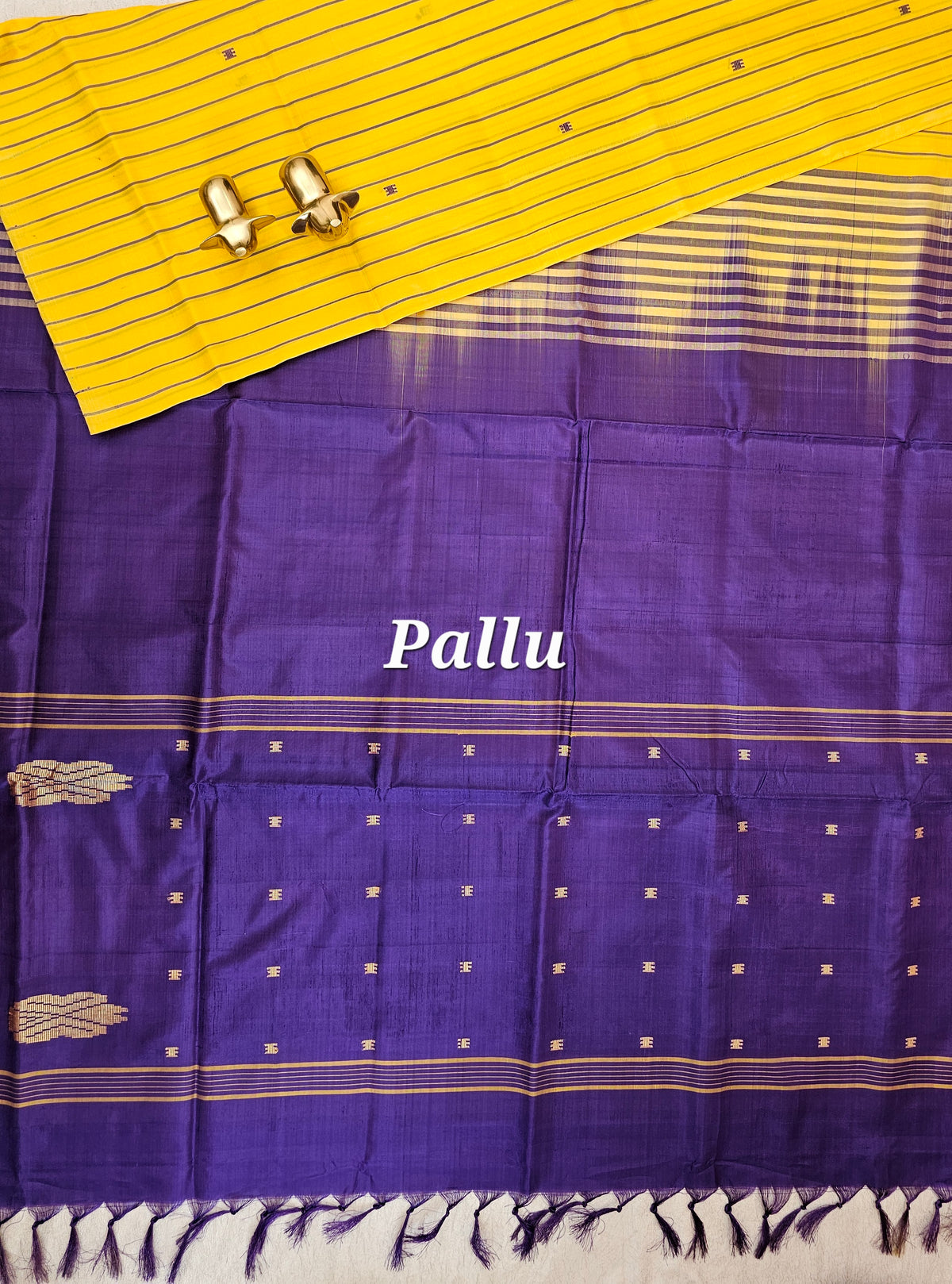 Chinnalampattu Saree - Yellow with Purple