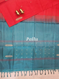 Chinnalampattu Saree - Dark Red Sea Green