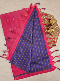 Chinnalampattu Saree - Violet with Pink