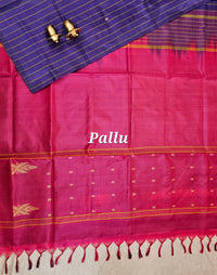 Chinnalampattu Saree - Violet with Pink
