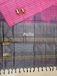 Chinnalampattu Saree - Pink with Grey
