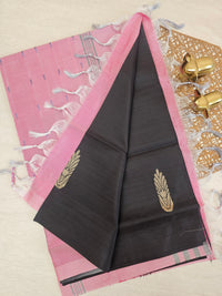 Chinnalampattu Saree - Black with Pink