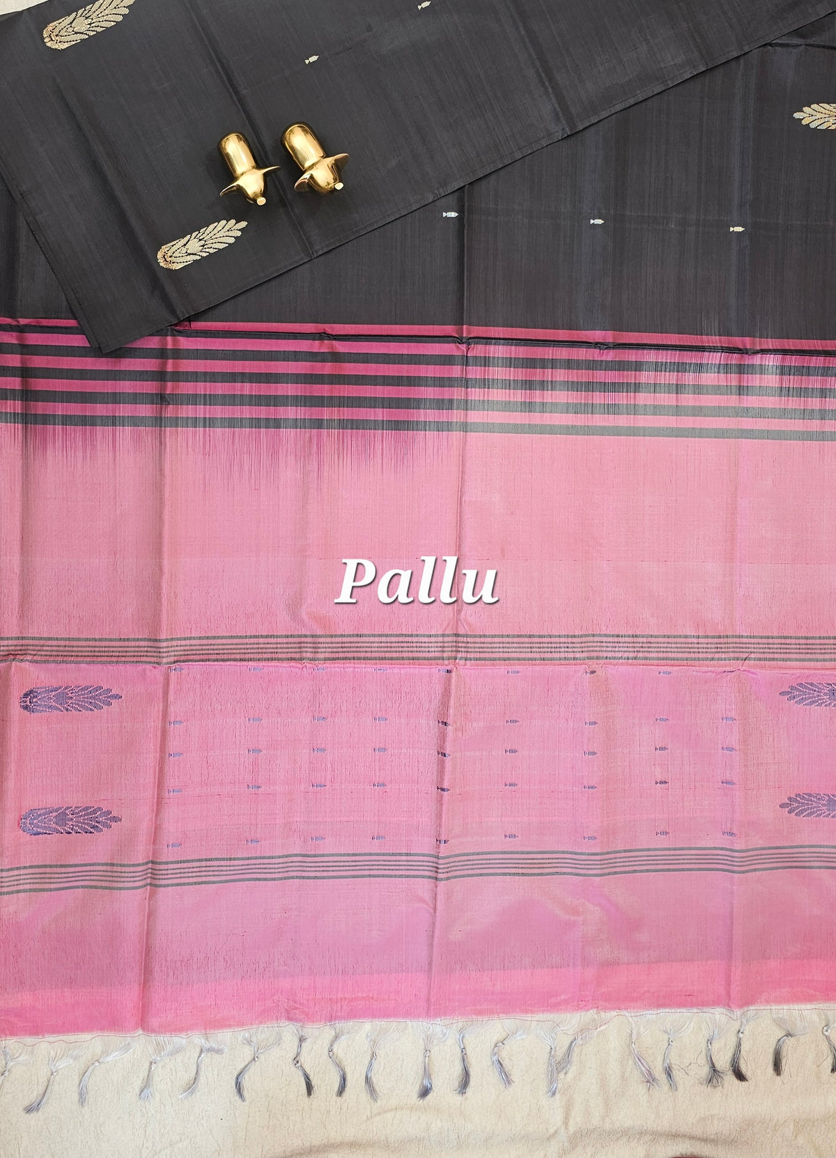 Chinnalampattu Saree - Black with Pink