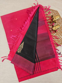 Chinnalampattu Saree - Black with Pink