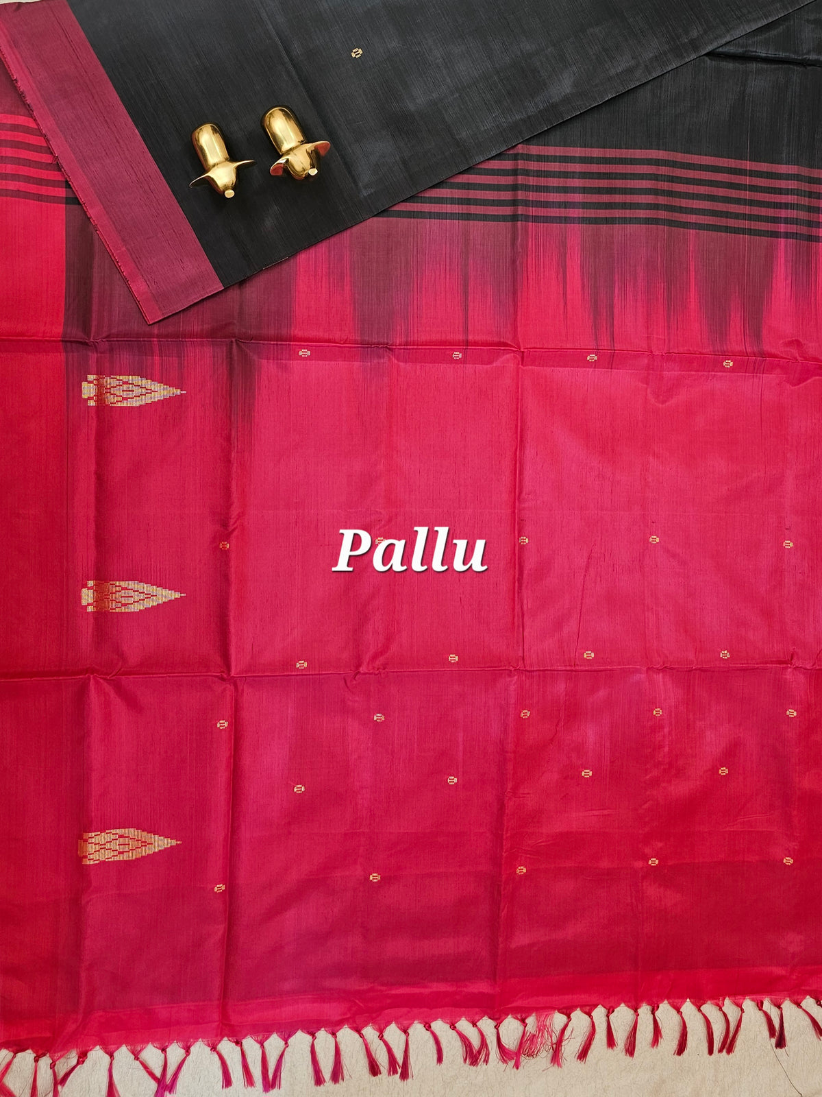 Chinnalampattu Saree - Black with Pink