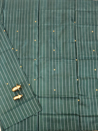 Chinnalampattu Saree - Daek Green with Cream
