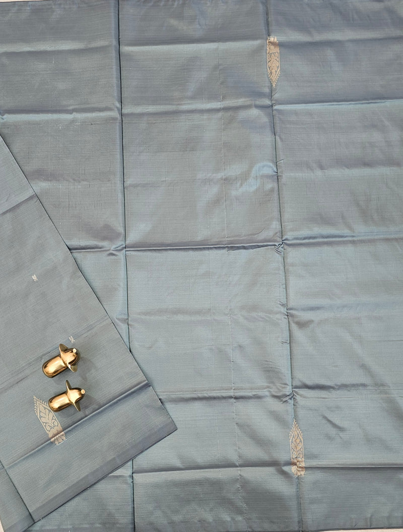 Chinnalampattu Saree - Grey with Magenta Pink