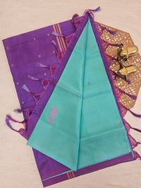 Chinnalampattu Saree - Sea Green with Dual Shade Purple