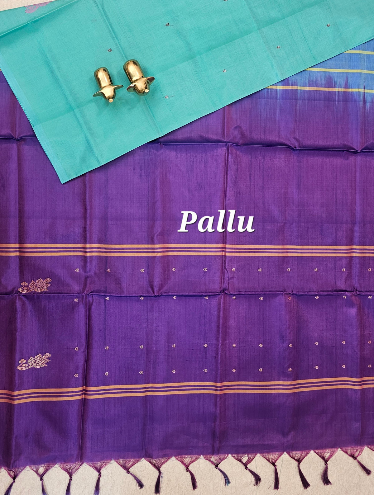 Chinnalampattu Saree - Sea Green with Dual Shade Purple