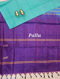 Chinnalampattu Saree - Sea Green with Dual Shade Purple