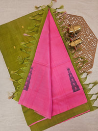 Chinnalampattu Saree - Pink with Green