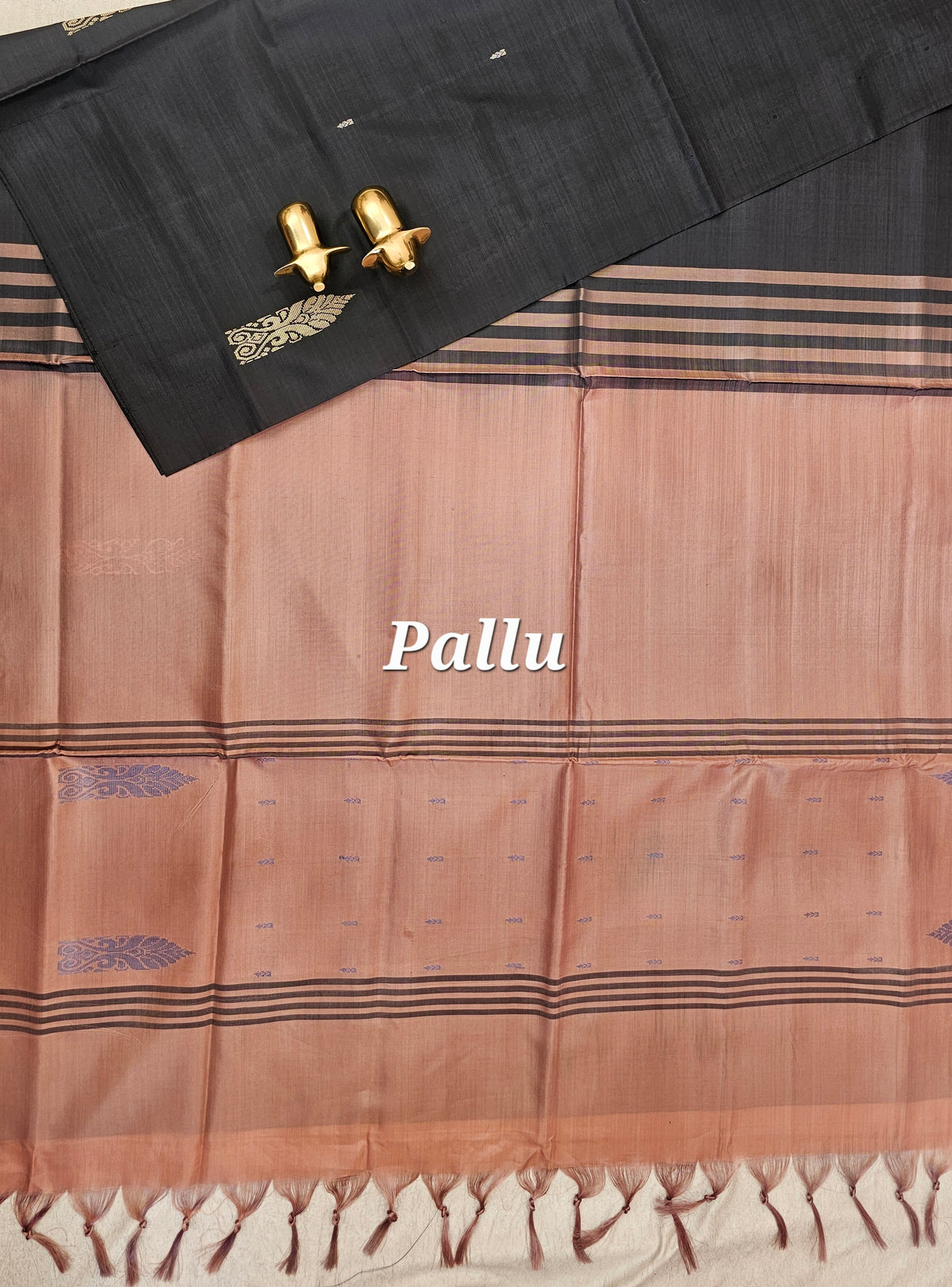 Chinnalampattu Saree - Black with Onion Pink