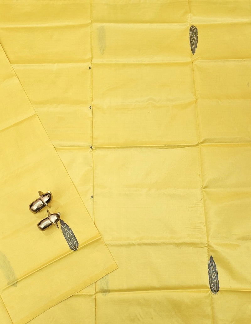 Chinnalampattu Saree - Yellow with Dual Shade Greyish Pink