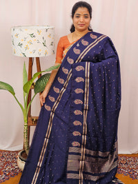 Soft Semi Silk with Heavy Embroidery - Blue