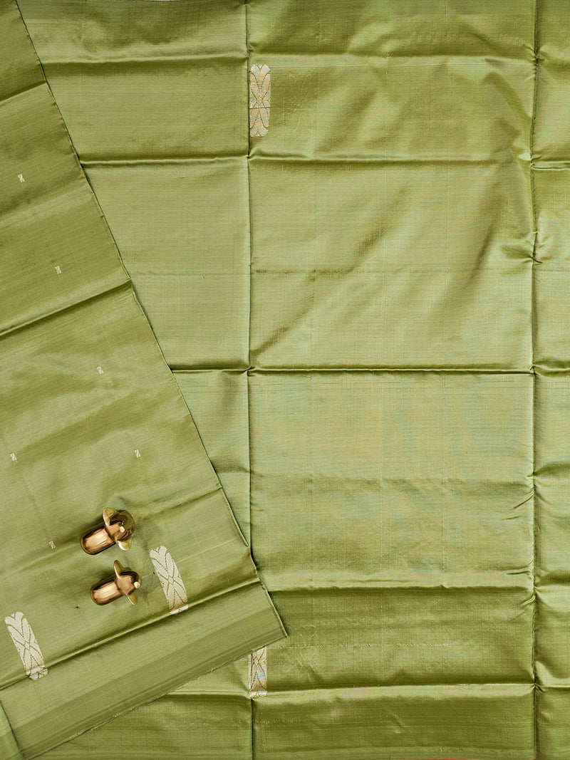 Green with Red Chinnalampattu Saree with Blouse