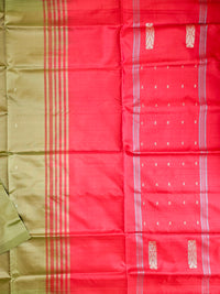 Green with Red Chinnalampattu Saree with Blouse