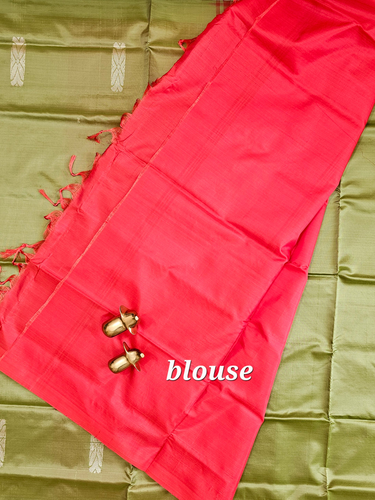 Green with Red Chinnalampattu Saree with Blouse