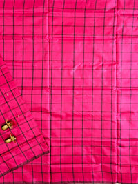 Pink with Dark Purple Chinnalampattu Saree with Blouse