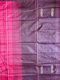 Pink with Dark Purple Chinnalampattu Saree with Blouse