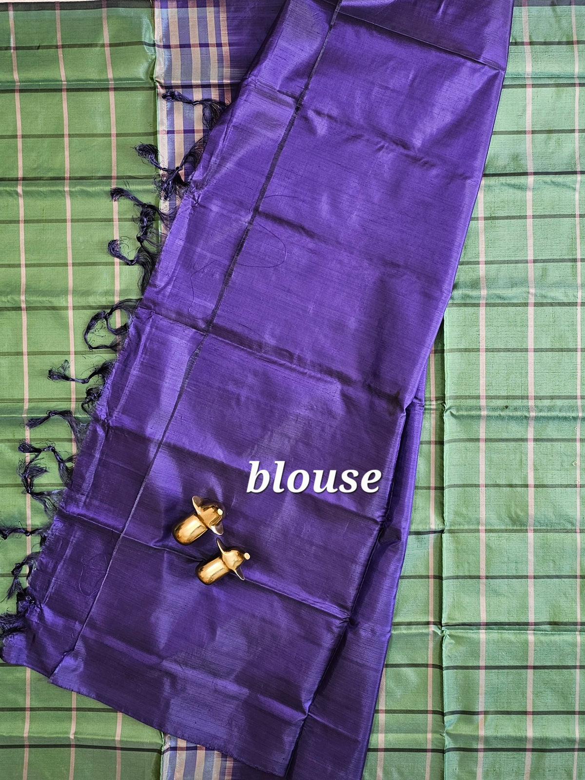 Green with Violet Chinnalampattu Saree with Blouse