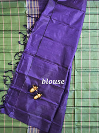 Green with Violet Chinnalampattu Saree with Blouse