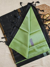 Green with Black  Chinnalampattu Saree with Blouse