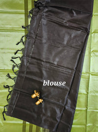 Green with Black  Chinnalampattu Saree with Blouse