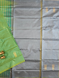 Green with Grey Chinnalampattu Saree with Blouse