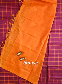 Maroon with Orange Chinnalampattu Saree with Blouse