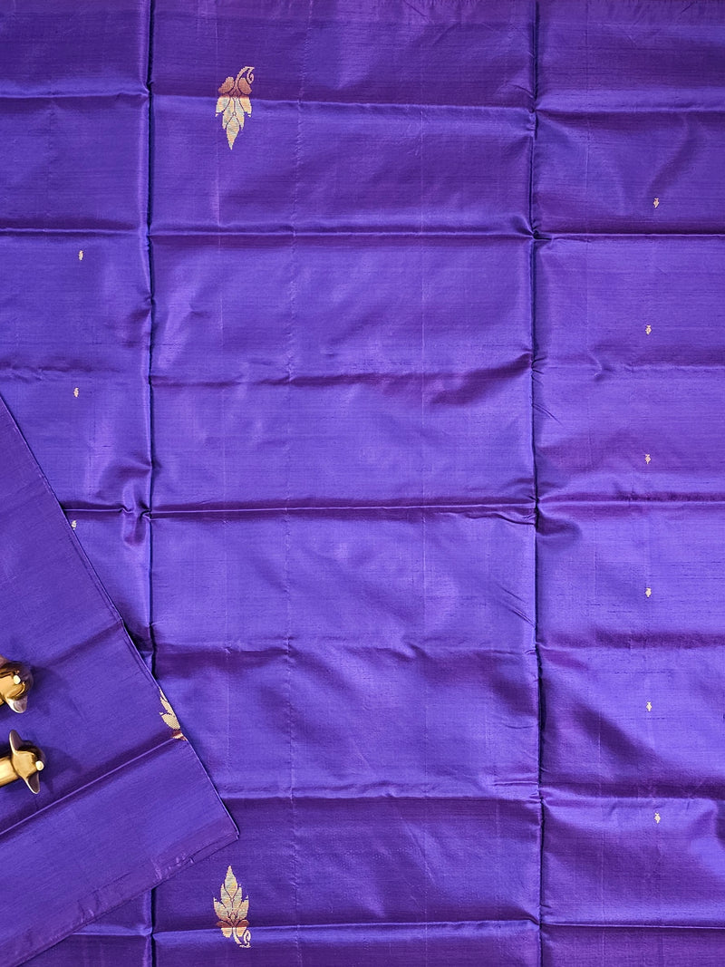 Blue with Yellow Chinnalampattu Saree with Blouse
