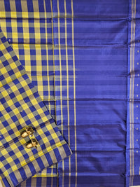 Yellow with Blue Chinnalampattu Saree with Blouse