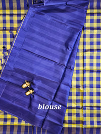 Yellow with Blue Chinnalampattu Saree with Blouse