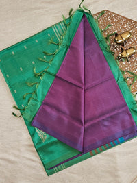 Purple with Green Chinnalampattu Saree with Blouse