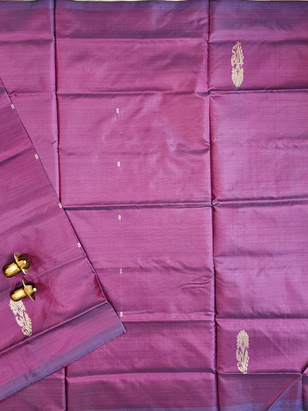 Purple with Green Chinnalampattu Saree with Blouse