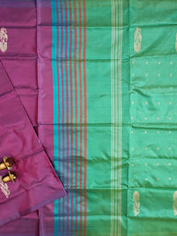 Purple with Green Chinnalampattu Saree with Blouse