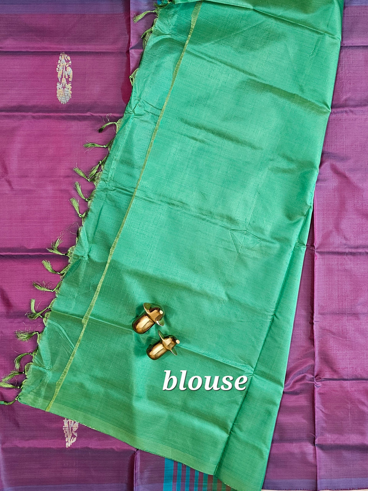 Purple with Green Chinnalampattu Saree with Blouse