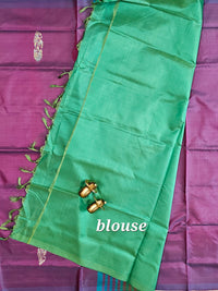 Purple with Green Chinnalampattu Saree with Blouse