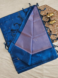Dark Onion with Blue  Chinnalampattu Saree with Blouse