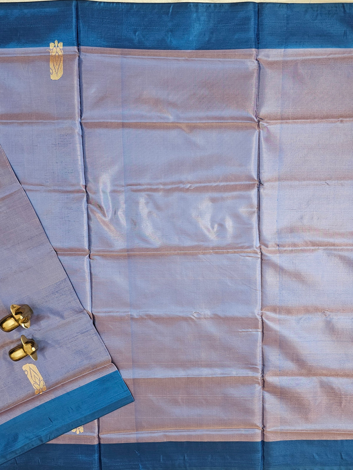 Dark Onion with Blue  Chinnalampattu Saree with Blouse