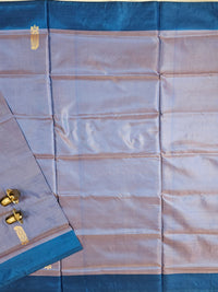 Dark Onion with Blue  Chinnalampattu Saree with Blouse
