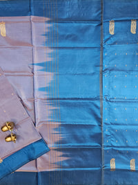 Dark Onion with Blue  Chinnalampattu Saree with Blouse