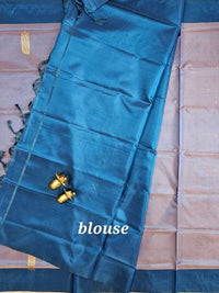 Dark Onion with Blue  Chinnalampattu Saree with Blouse