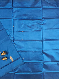 Blue with Peach Chinnalampattu Saree with Blouse