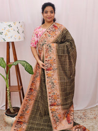 Semi Chanderi Saree - Green