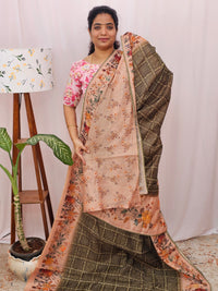 Semi Chanderi Saree - Green
