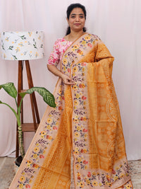 Semi Chanderi Saree - Yellow