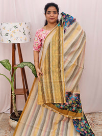 Semi Chanderi Saree - Multi Shade