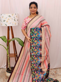Semi Chanderi Saree - Multi Shade