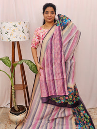 Semi Chanderi Saree - Multi Shade